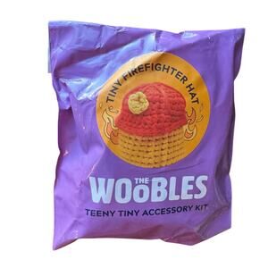 *Sealed* The Woobles Tiny Firefighter Helmet Collectible Crochet Accessory Kit